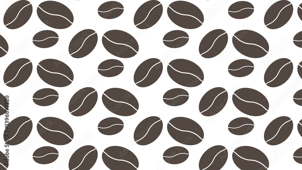 Obraz premium Abstract coffee beans background on cream background.