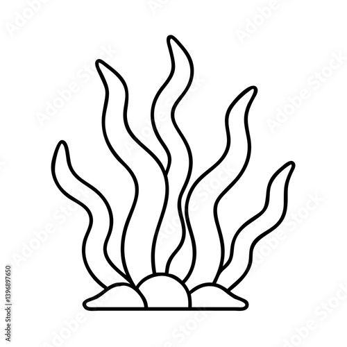 seaweed icon, seaweed line art - simple line art of seaweed, perfect for seaweed logos and icons