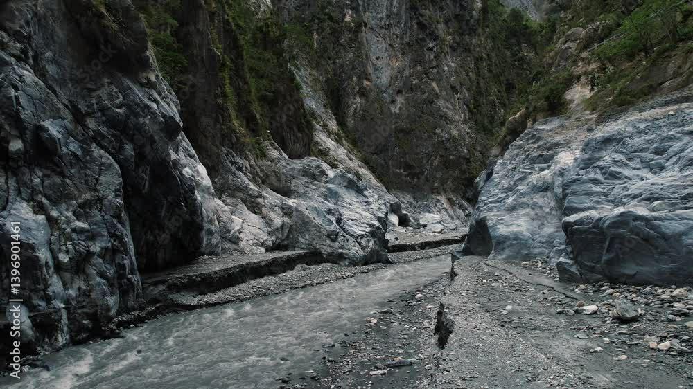 View Of Steep Cliffs in Taroko Gorge, Taiwan View Of Steep Cliffs in Taroko Gorge, Taiwan