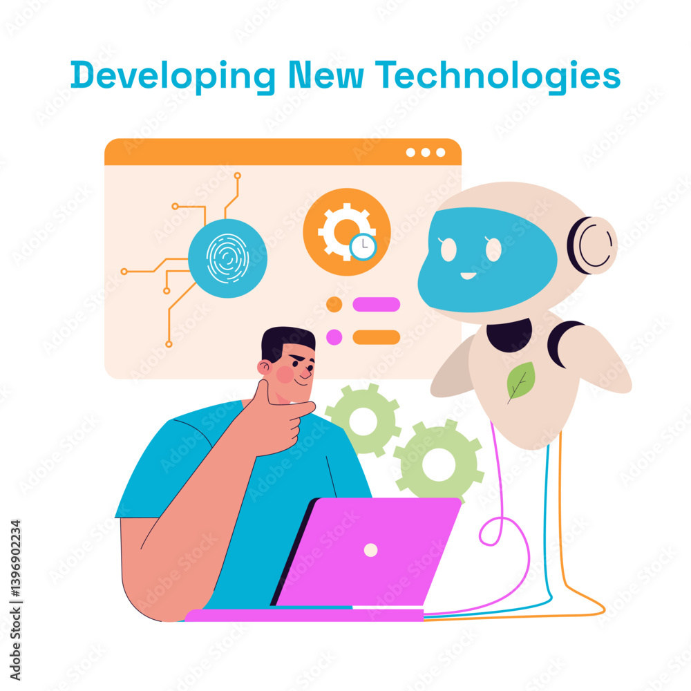 Megapolis Innovation Center. Flat Vector Illustration Megapolis Innovation Center. Flat Vector Illustration