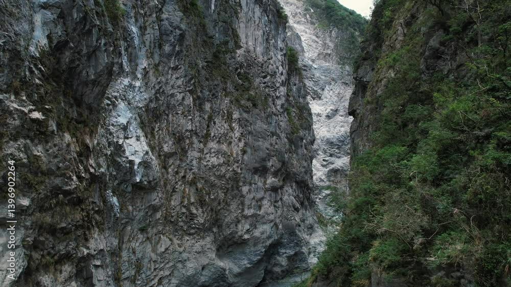 Drone View Of Massive Steep Cliffs in Taroko Gorge, Taiwan Drone View Of Massive Steep Cliffs in Taroko Gorge, Taiwan