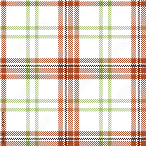 Elegant Seamless Tartan featuring Smoky white and Vivid burnt umber Textile Design