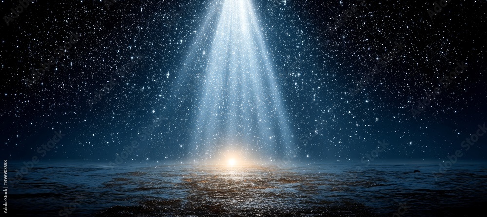 Heaven light on space. Religion faith worship spirituality concept. Generative AI technology.