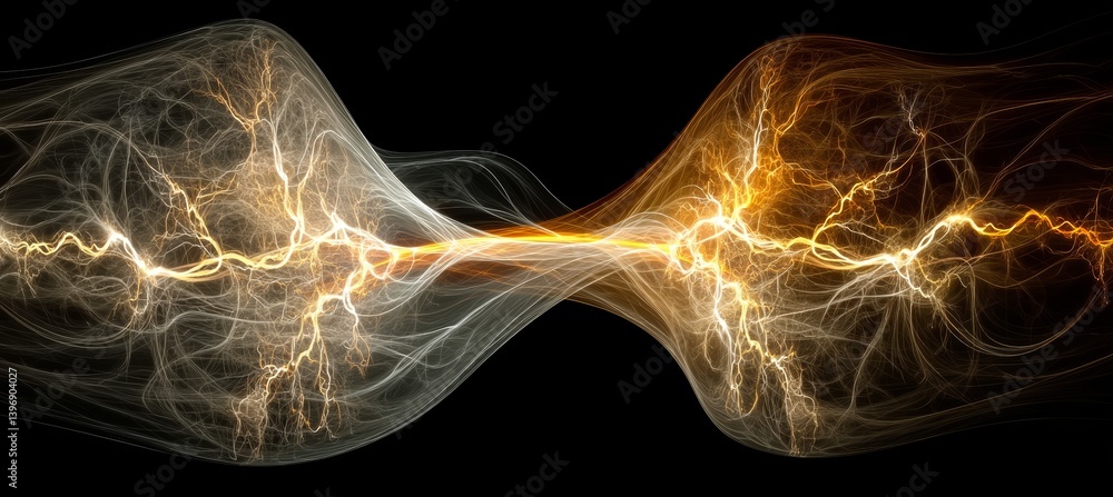 Electric energy strike. Physics science theory experiment. Generative ai technology.