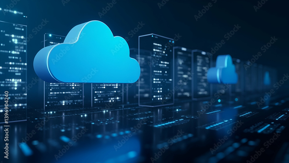Optimized cloud computing performance drives high speed data processing resilient infrastructure and efficient resource utilization to boost enterprise digital operations. in Photo Stock Concept an Optimized cloud computing performance drives high speed data processing resilient infrastructure and efficient resource utilization to boost enterprise digital operations. in Photo Stock Concept an
