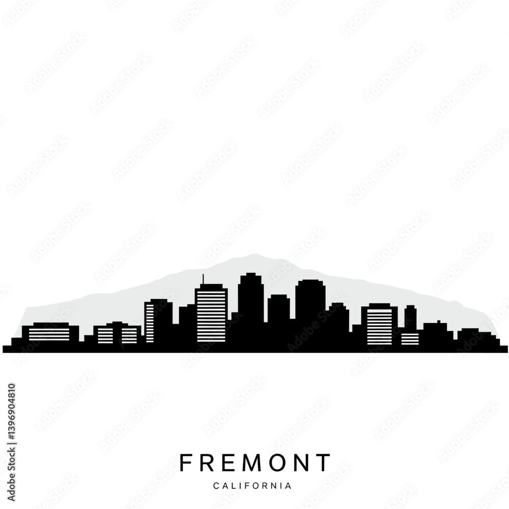 Fototapeta premium Fremont California skyline vector silhouette.