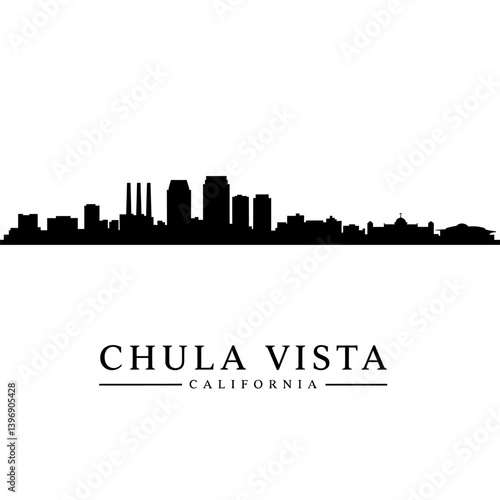 Chula Vista California Skyline Silhouette Vector.