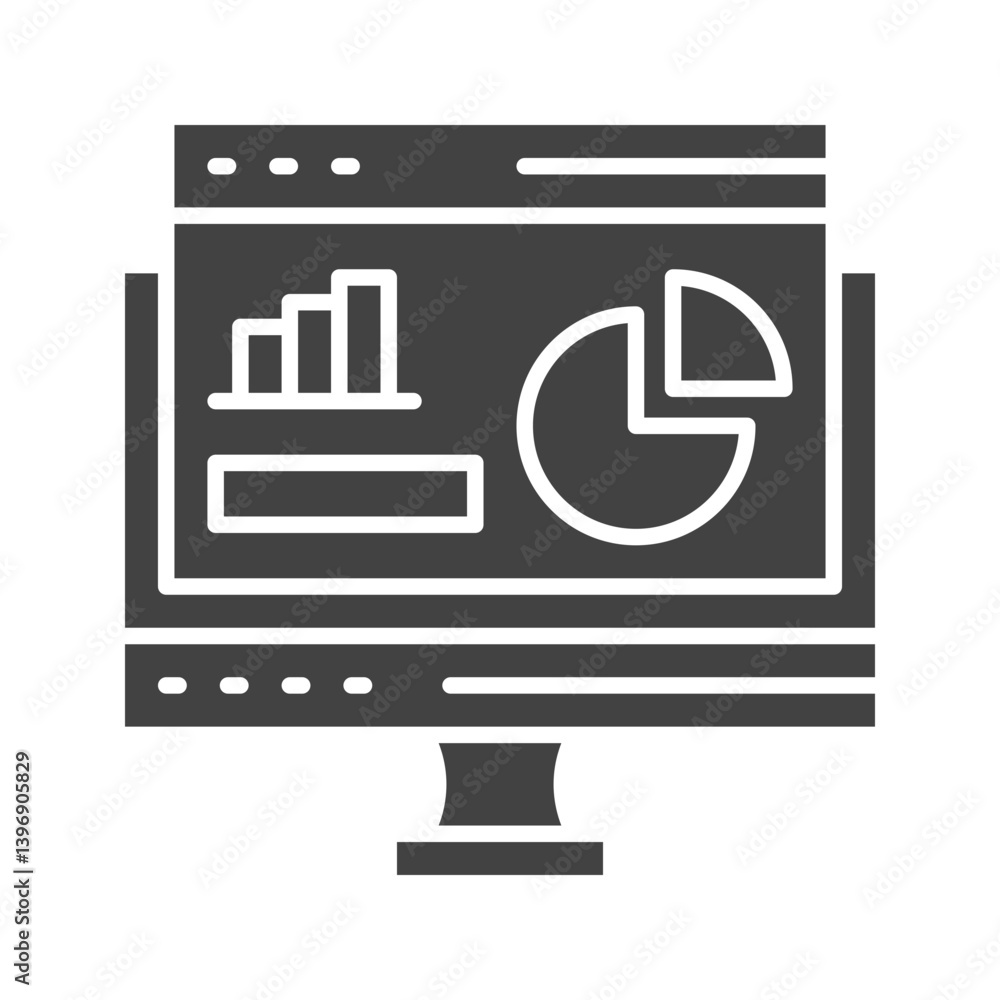Online Stats icon vector image. Suitable for mobile apps, web apps and print media. Online Stats icon vector image. Suitable for mobile apps, web apps and print media.