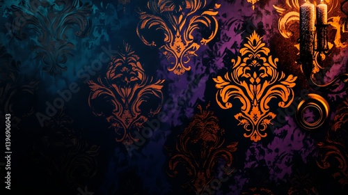 Vintage Damask Design with Soft Tones and Elegant Detail