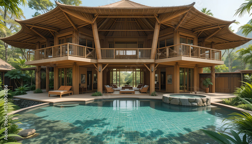 Wallpaper Mural Luxury Bamboo Villa with Private Pool and Tranquil Jungle Setting Torontodigital.ca