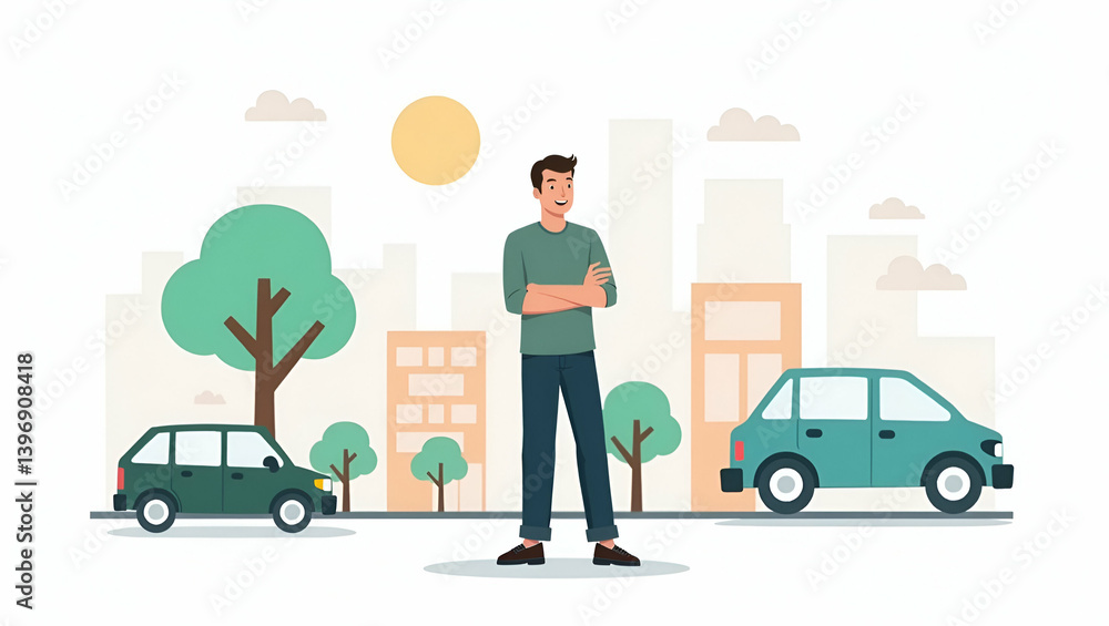 Evaluating EV Impact on Oil Demand: Market Dynamics & Energy Policies for Sustainable Transitions - Cute Vector Illustration Evaluating EV Impact on Oil Demand: Market Dynamics & Energy Policies for Sustainable Transitions - Cute Vector Illustration
