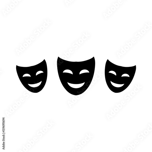 Theater masks icon. Masquerade vector icon