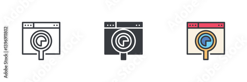Search Engine Optimization different style icon set