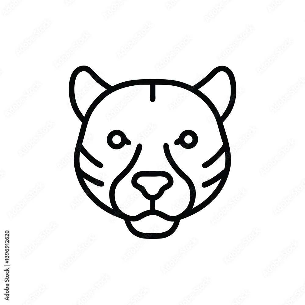 Tiger Head Minimalist Line Art Style Vector Icon Graphic Design Tiger Head Minimalist Line Art Style Vector Icon Graphic Design