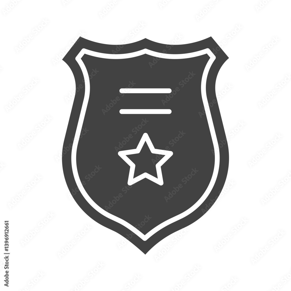 Police Badge II icon vector image. Suitable for mobile apps, web apps and print media. Police Badge II icon vector image. Suitable for mobile apps, web apps and print media.