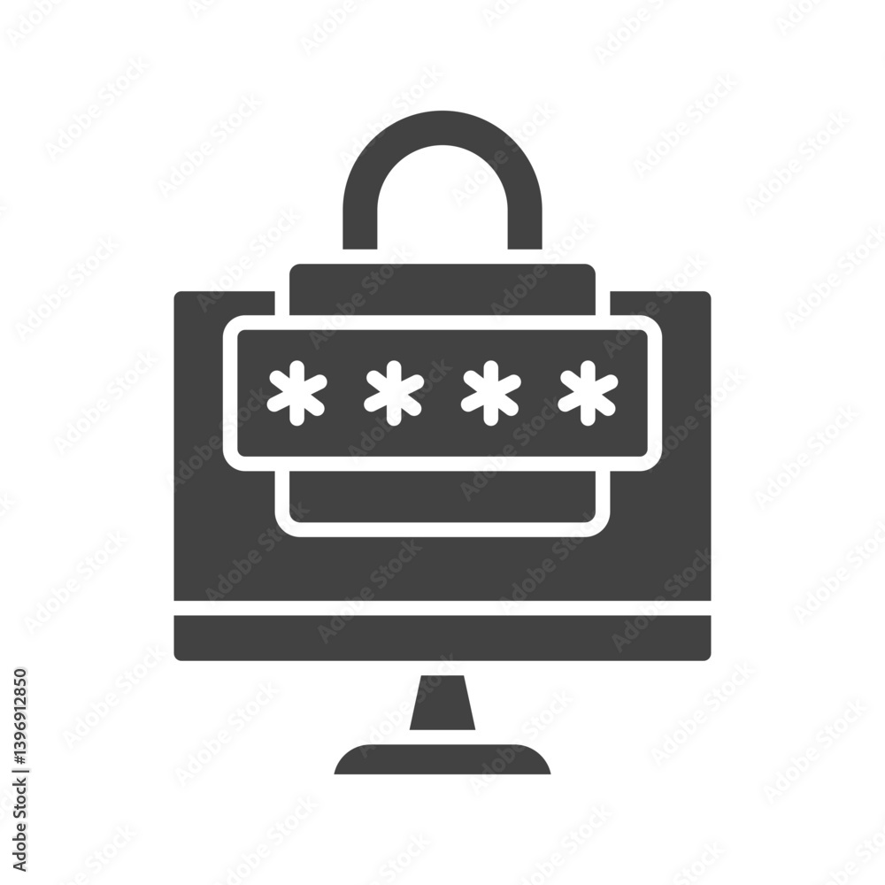 System Password icon vector image. Suitable for mobile apps, web apps and print media.