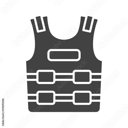 Bullet Proof Vest icon vector image. Suitable for mobile apps, web apps and print media.
