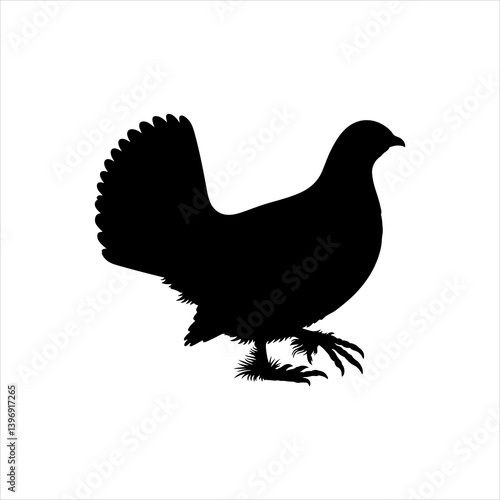 Capercaillie silhouette icon vector flat design.