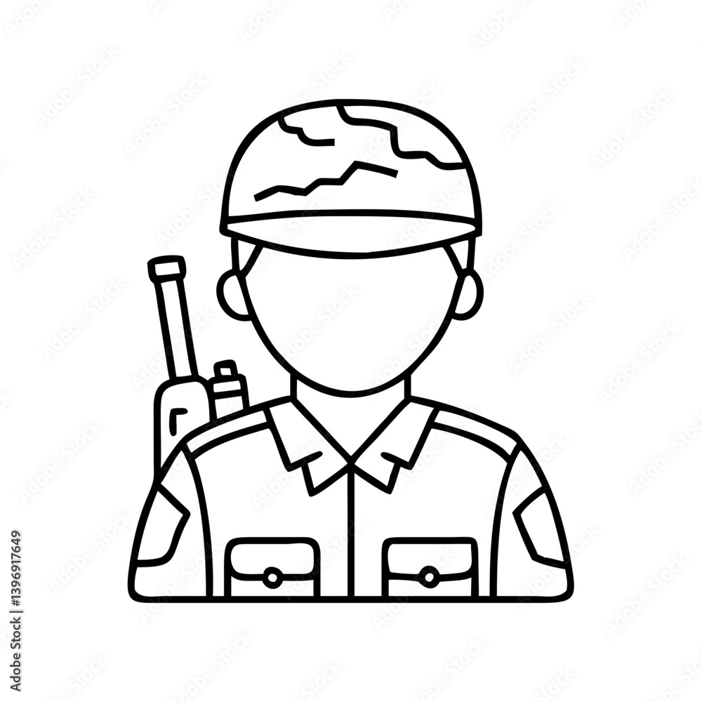 soldier icon, soldier line art - simple line art of soldier, perfect for soldier logos and icons soldier icon, soldier line art - simple line art of soldier, perfect for soldier logos and icons