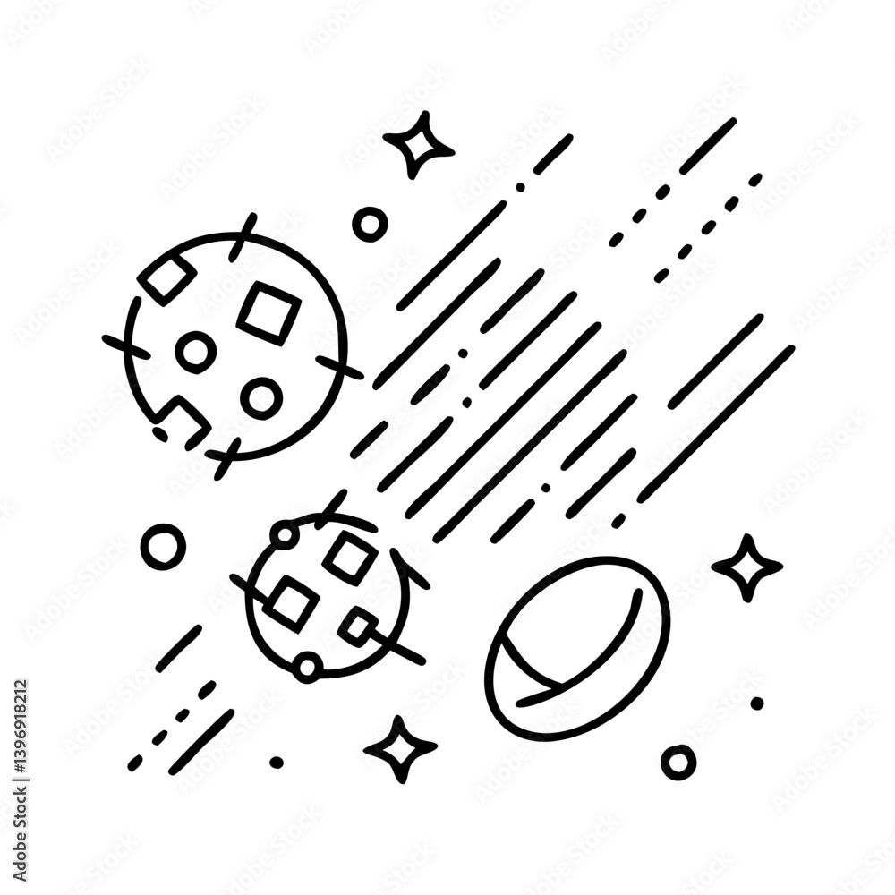 spacedebris icon, spacedebris line art - simple line art of spacedebris, perfect for spacedebris logos and icons spacedebris icon, spacedebris line art - simple line art of spacedebris, perfect for spacedebris logos and icons