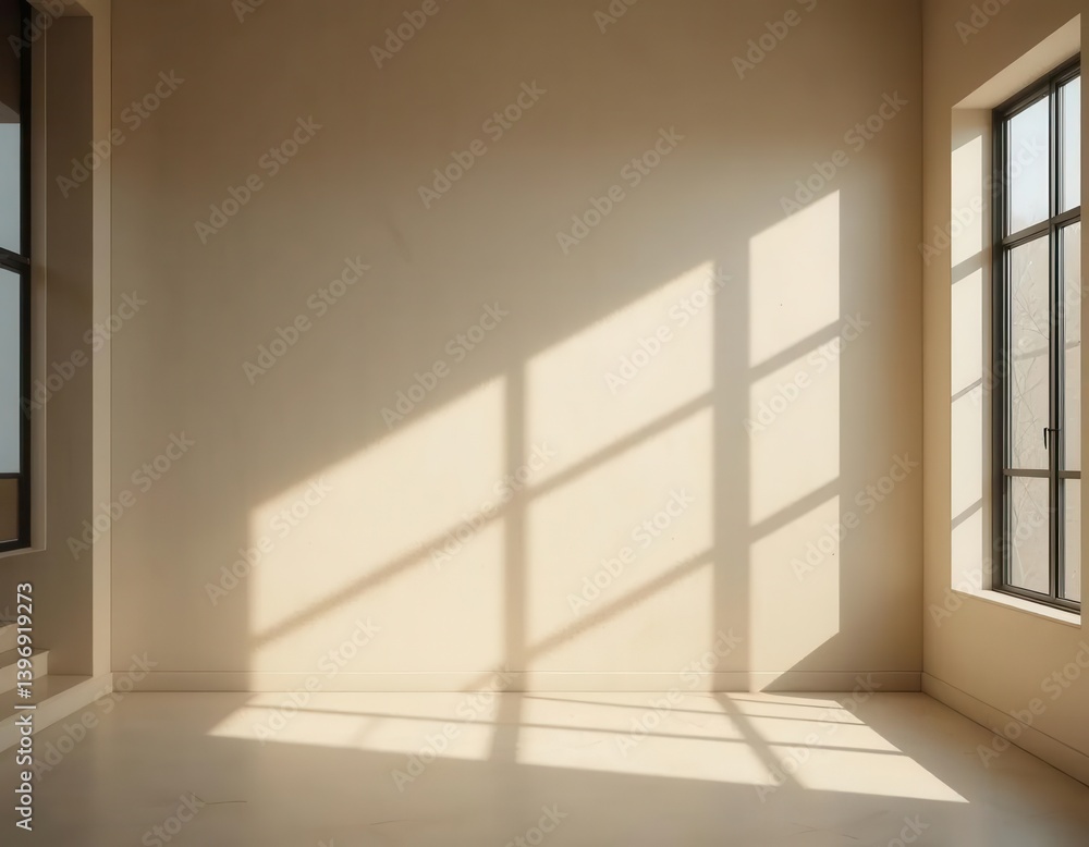 Bright Minimalist Interior with Soft Light and Shadow Play Bright Minimalist Interior with Soft Light and Shadow Play