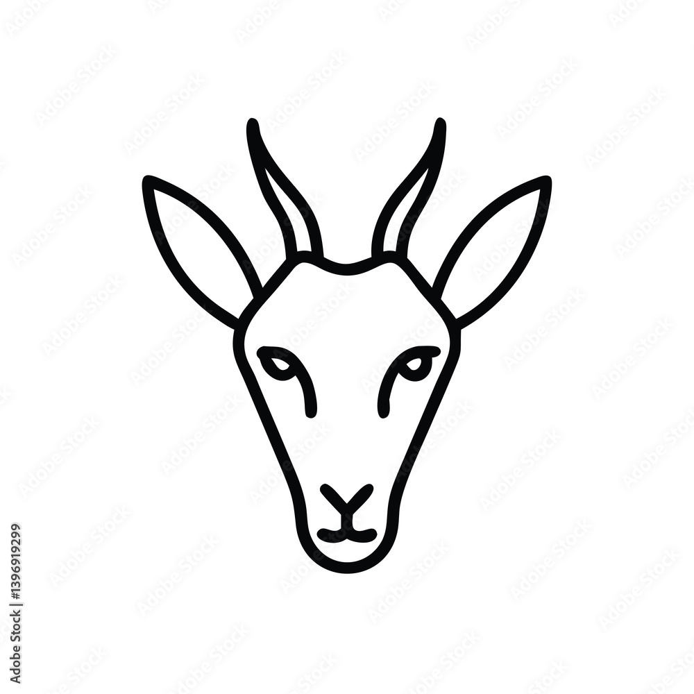 Minimalist Gazelle Head Icon Line Art Animal Symbol Illustration Design Minimalist Gazelle Head Icon Line Art Animal Symbol Illustration Design