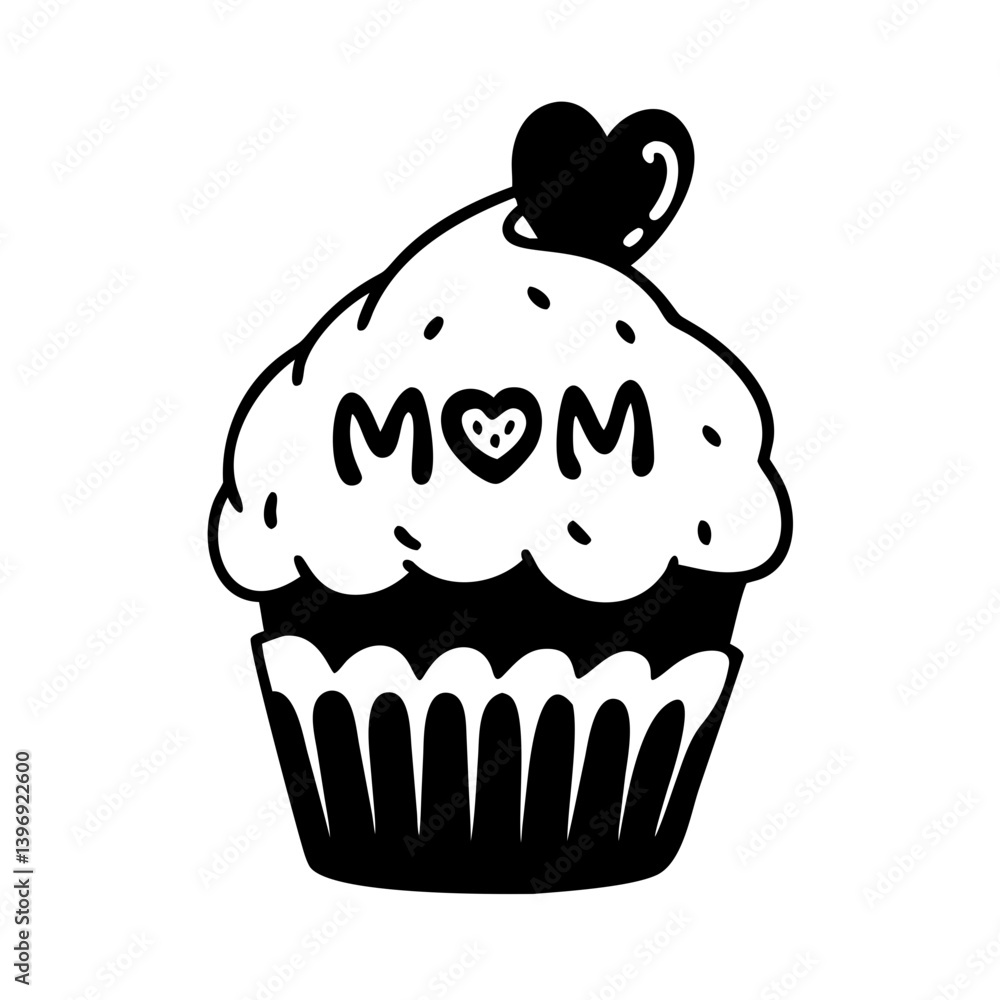 cupcake with mom text icon, cupcake with mom text silhouette vector illustration-simple silhouette illustration of cupcake with mom text, perfect for cupcake with mom text logos and icons cupcake with mom text icon, cupcake with mom text silhouette vector illustration-simple silhouette illustration of cupcake with mom text, perfect for cupcake with mom text logos and icons
