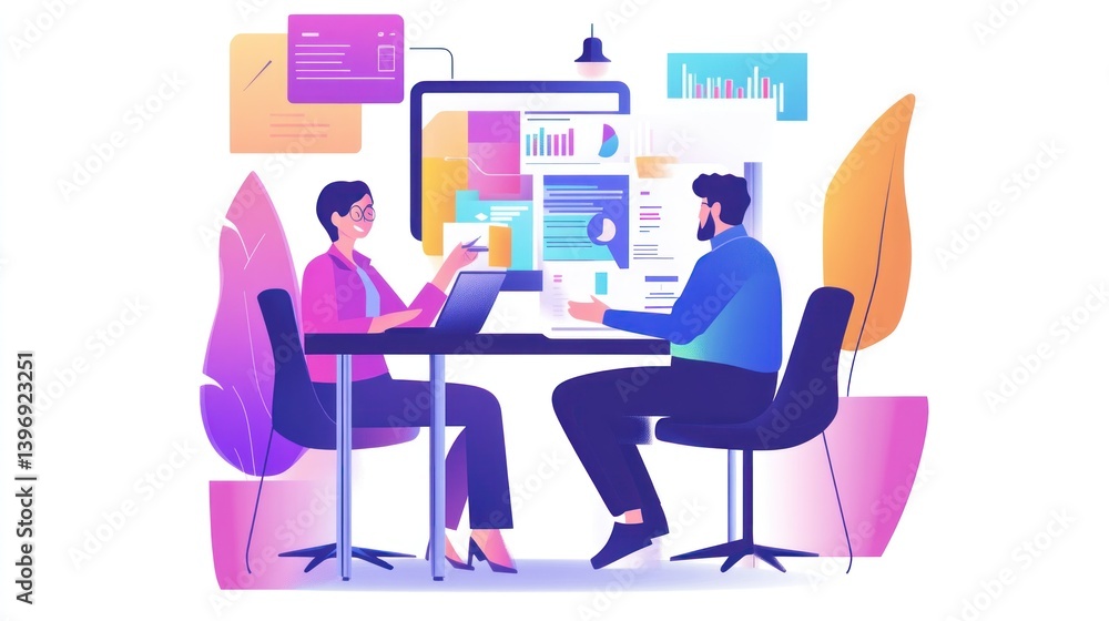 Business Data Analysis Collaboration: Two Professionals Working Together on a Project Business Data Analysis Collaboration: Two Professionals Working Together on a Project