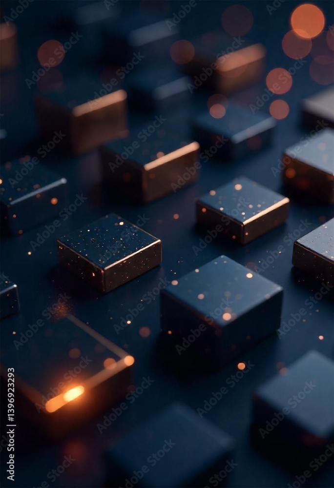 Black and gold background abstract Numerous tiny diamond fragments glittering