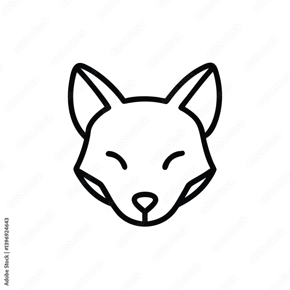 Fox Head Outline Icon Minimalist Design Wild Animal Symbol Graphic Simple Style Fox Head Outline Icon Minimalist Design Wild Animal Symbol Graphic Simple Style