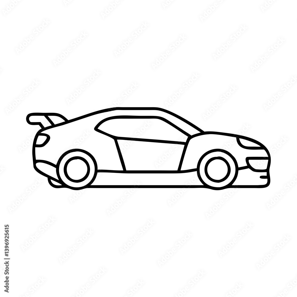 Fototapeta premium sportscar icon, sportscar line art - simple line art of sportscar, perfect for sportscar logos and icons
