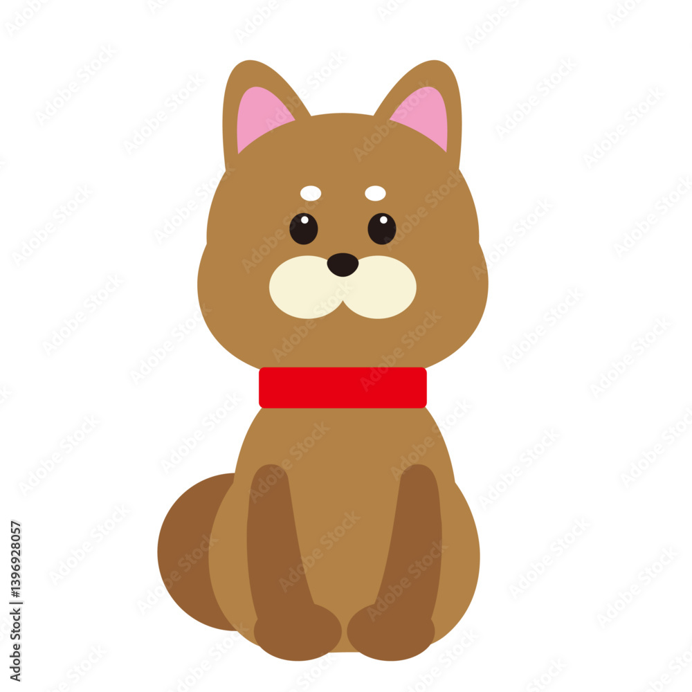 Fototapeta premium お座りをする柴犬