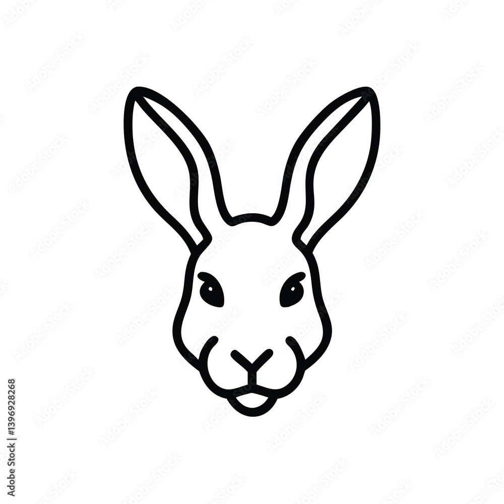 Rabbit Head Outline Icon Illustration For Easter Vector Simple Minimalist Style Rabbit Head Outline Icon Illustration For Easter Vector Simple Minimalist Style