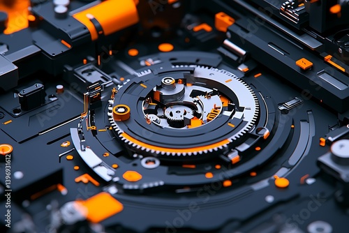 Futuristic Tech Mechanism Closeup