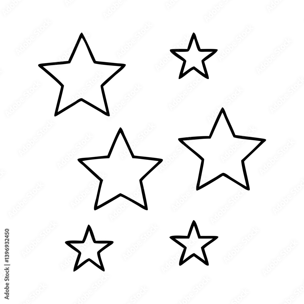 stars icon, stars line art - simple line art of stars, perfect for stars logos and icons