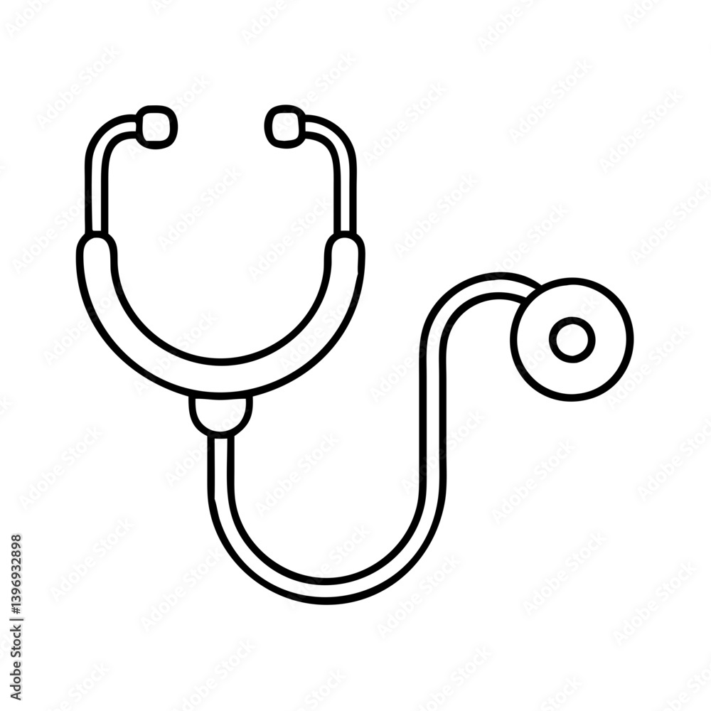 stethoscope icon, stethoscope line art - simple line art of stethoscope, perfect for stethoscope logos and icons stethoscope icon, stethoscope line art - simple line art of stethoscope, perfect for stethoscope logos and icons