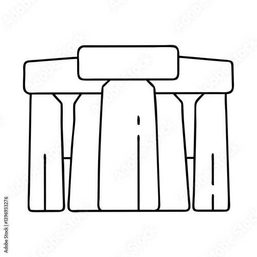 stonehenge icon, stonehenge line art - simple line art of stonehenge, perfect for stonehenge logos and icons