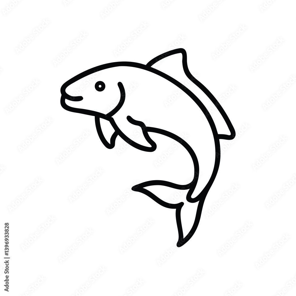 Jumping Fish Icon Outline Simple Vector Illustration Of Aquatic Animal Jumping Fish Icon Outline Simple Vector Illustration Of Aquatic Animal