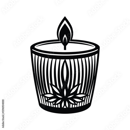 Pet odor eliminating candle icon silhouette vector with white background