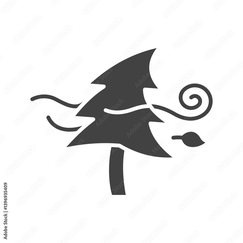 Fototapeta premium Tree with Wind icon vector image. Suitable for mobile apps, web apps and print media.