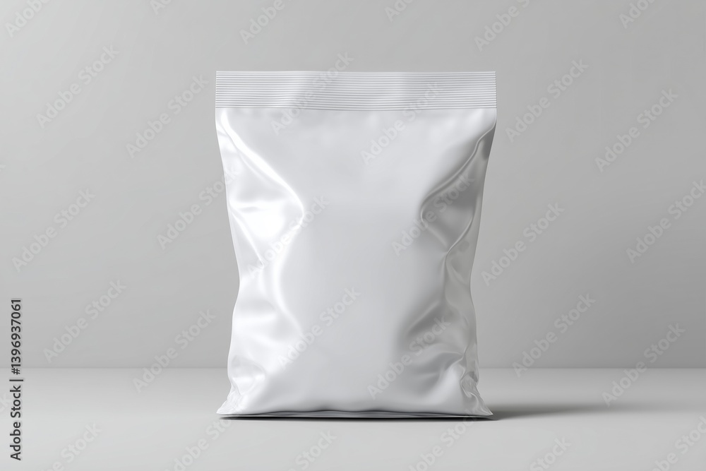Sealed Bag Mockup Standing on a Plain Surface Sealed Bag Mockup Standing on a Plain Surface