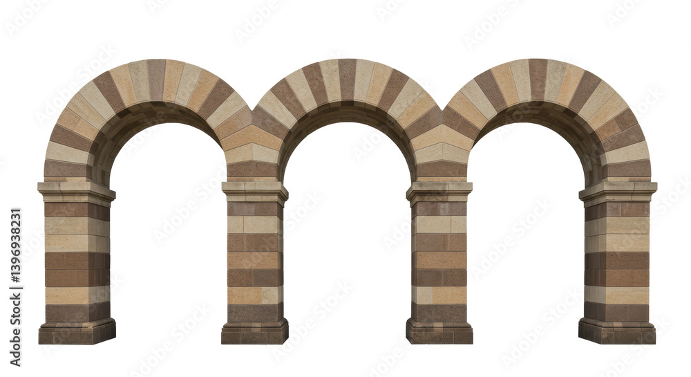 Fototapeta premium Isolated Three Stone Arches