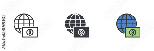 International payment different style icon set