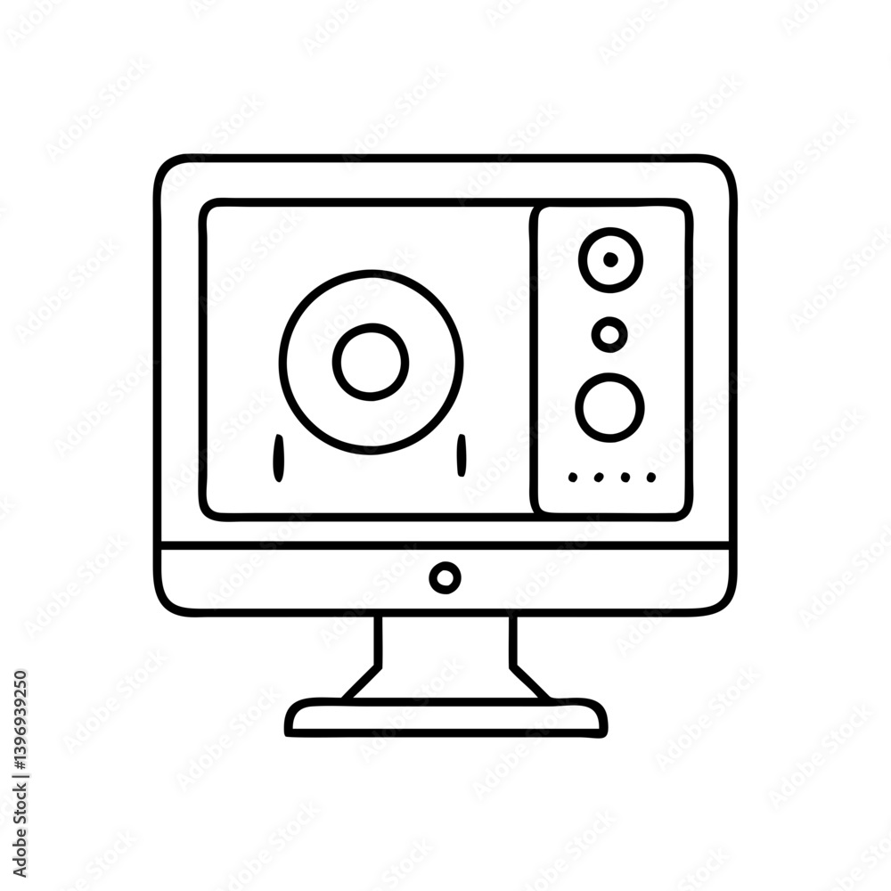 studiomonitor icon, studiomonitor line art - simple line art of studiomonitor, perfect for studiomonitor logos and icons studiomonitor icon, studiomonitor line art - simple line art of studiomonitor, perfect for studiomonitor logos and icons