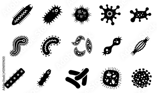 Bacteria icon vector set. Virus illustration sign collection. microbe symbol. vector