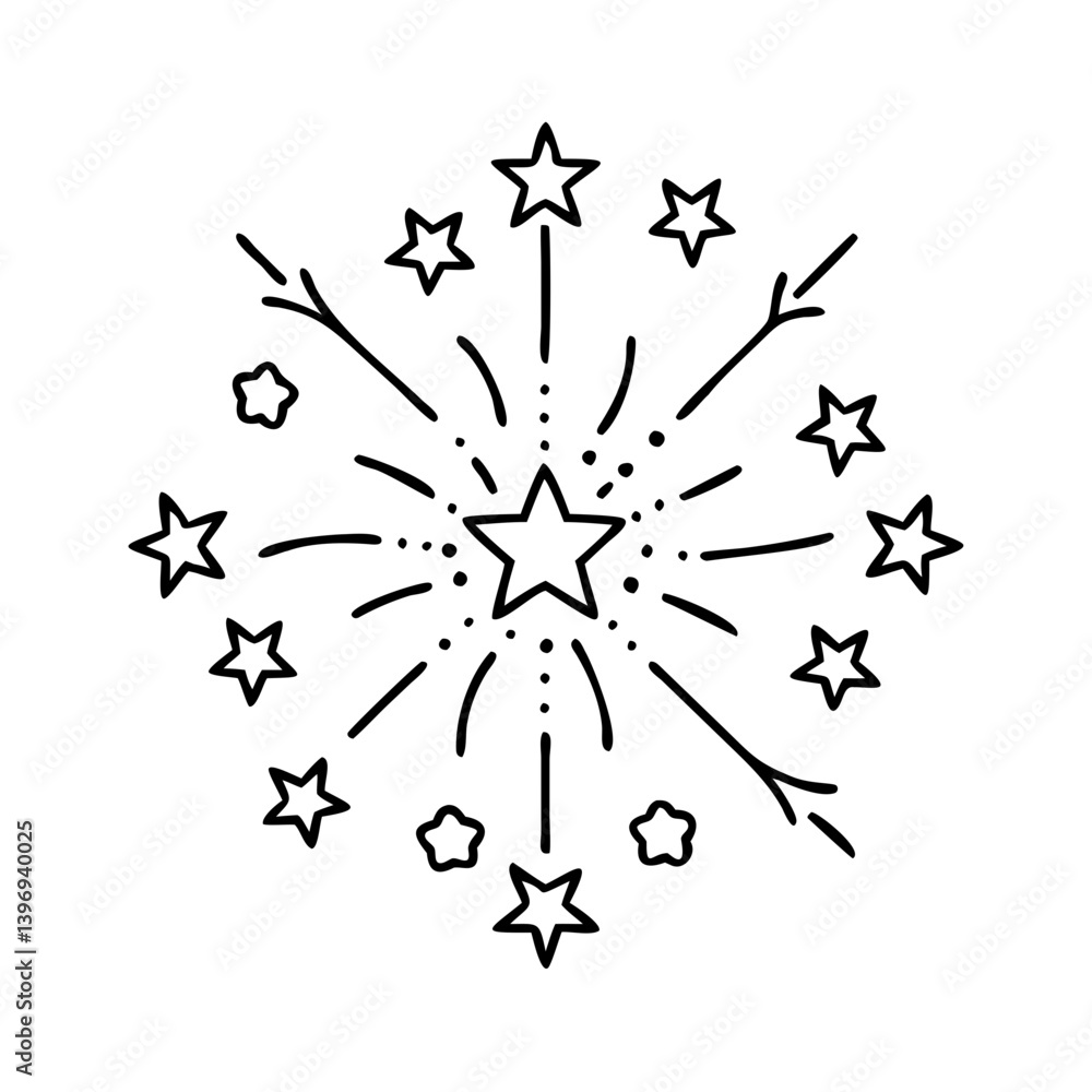 Obraz premium fireworks icon, fireworks vector illustration-simple illustration of fireworks, perfect for fireworks logos and icons