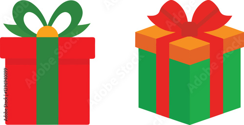Christmas gift boxes vector set