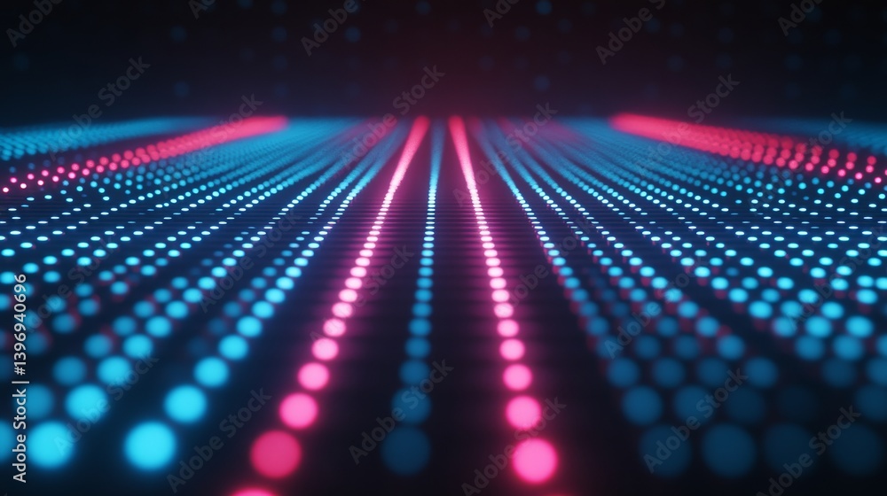 Obraz premium Neon-lit Digital Pathway Featuring Abstract Data Streams