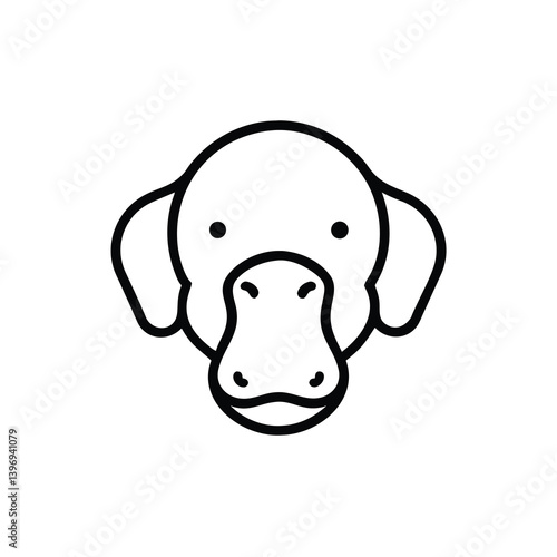 Platypus Minimalist Line Art Icon Australian Animal Vector Illustration Design