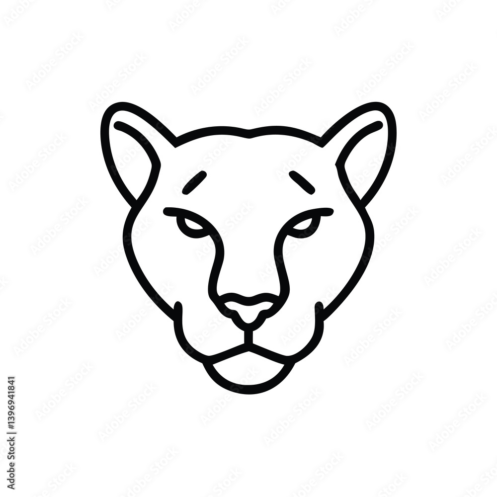 Minimalist Panther Head Vector Illustration In Outline Style Design Element Minimalist Panther Head Vector Illustration In Outline Style Design Element